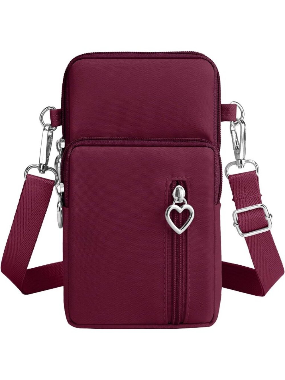 Women's Dark Red Lightweight Small Cell Phone Travel Pouch Crossbody bags